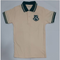 Unisex Beige Polo T-Shirt With Collar for PE